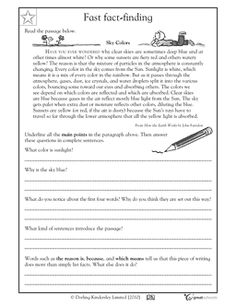 Free 4th Grade Reading Worksheets Image