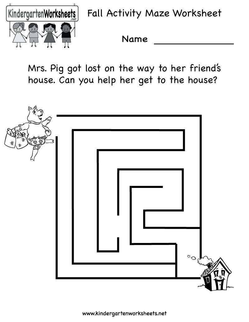 Free Kindergarten Maze Worksheets Image