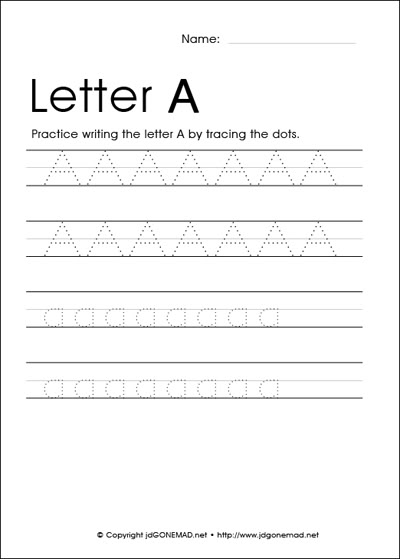 Free Printable Traceable Letter Worksheets Image