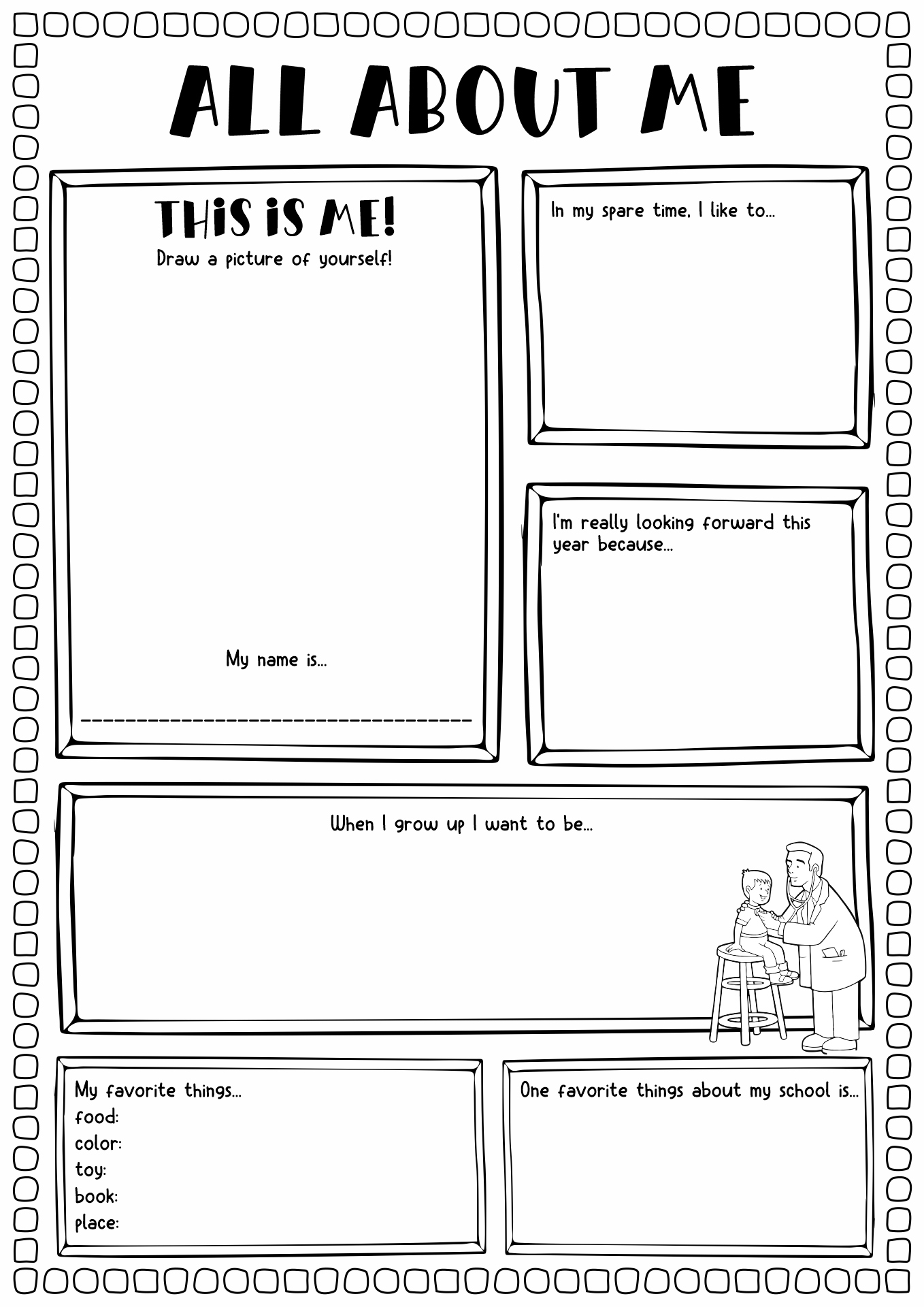 Getting to Know You Worksheet First Grade