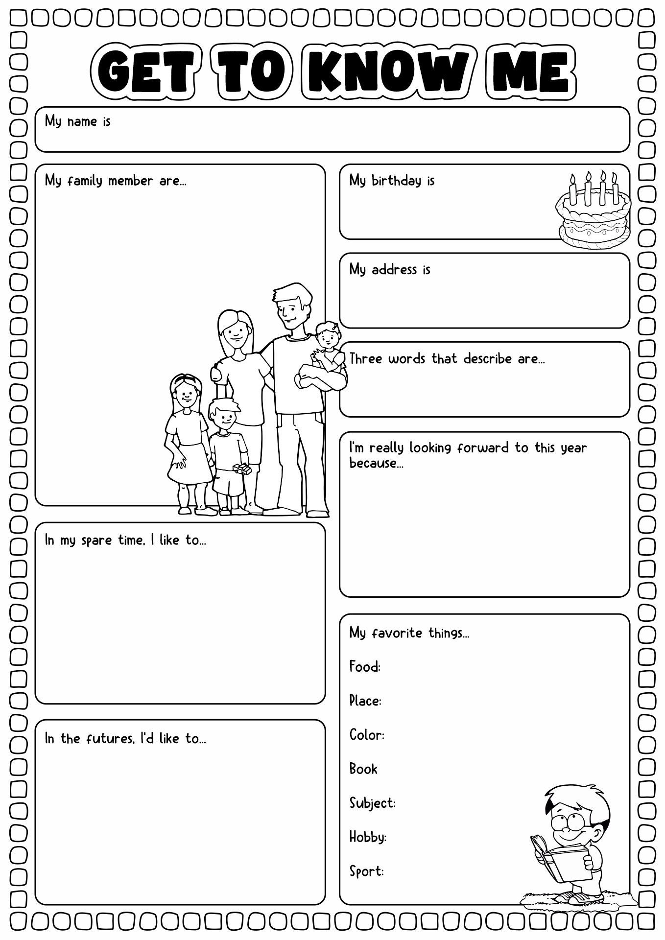 Getting to Know You Worksheet Middle School