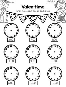 Kindergarten Math Telling Time Worksheets