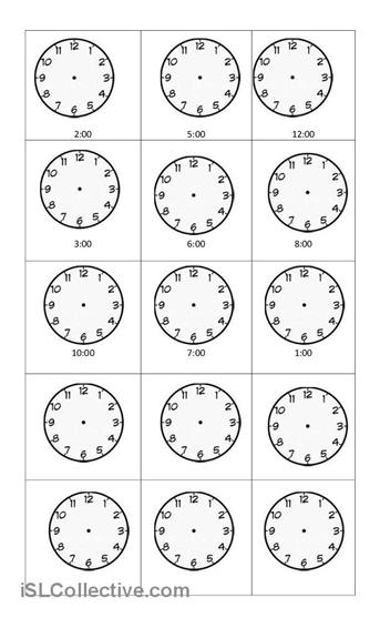 Kindergarten Telling Time Worksheets Image