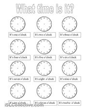 Kindergarten Time Worksheets