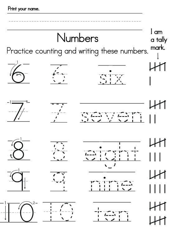 Kindergarten Writing Number Words Worksheets Image