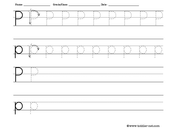 Letter P Writing Worksheets Image