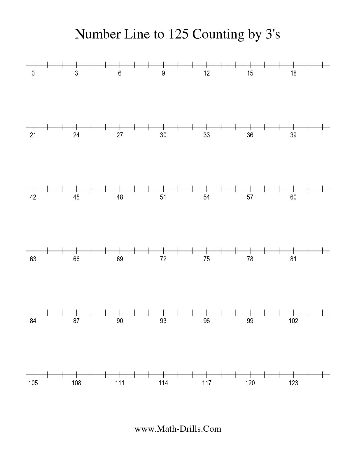 Number Line Counting Worksheet Image