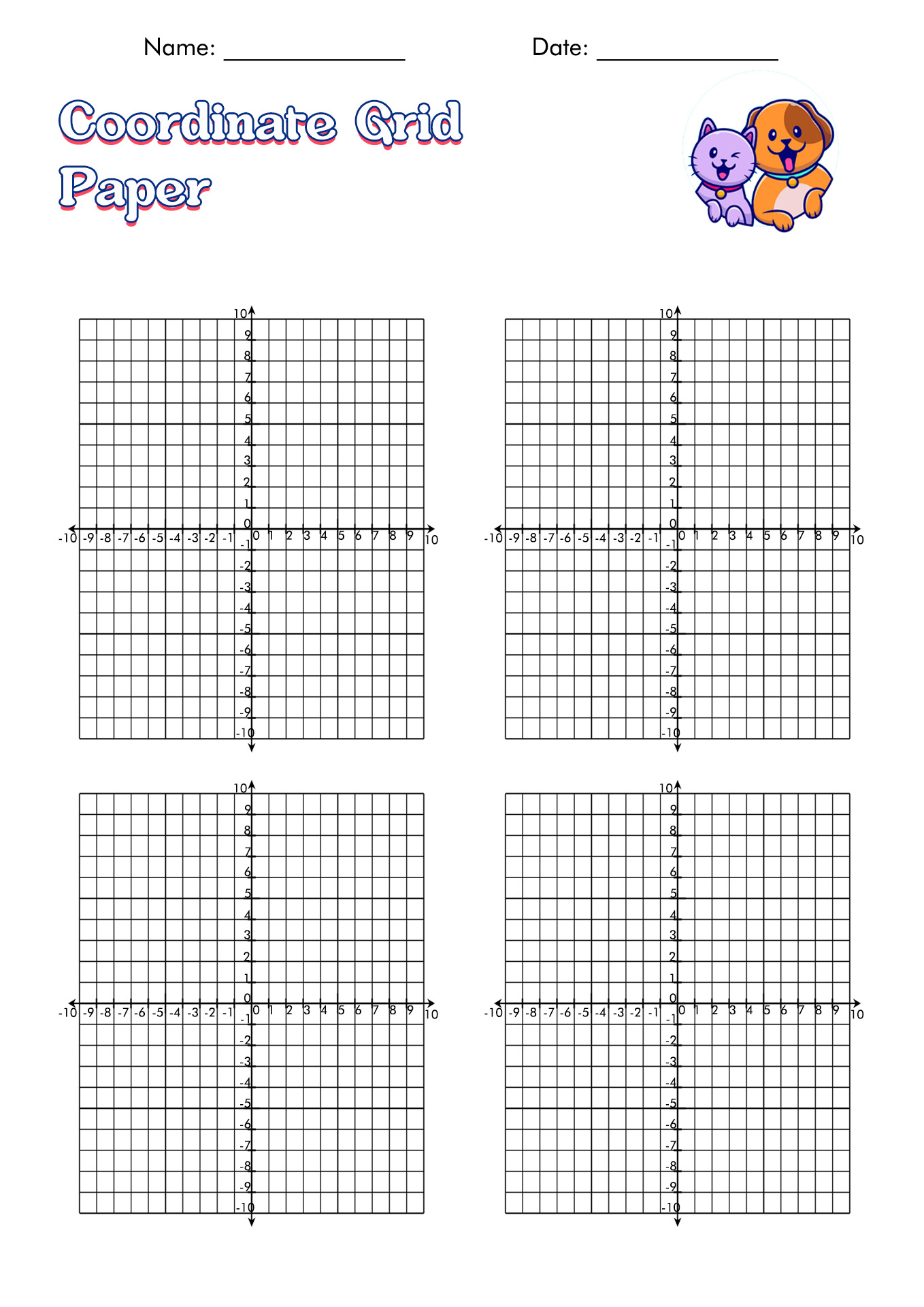 Printable Graph Paper Coordinate Grid 10 Image