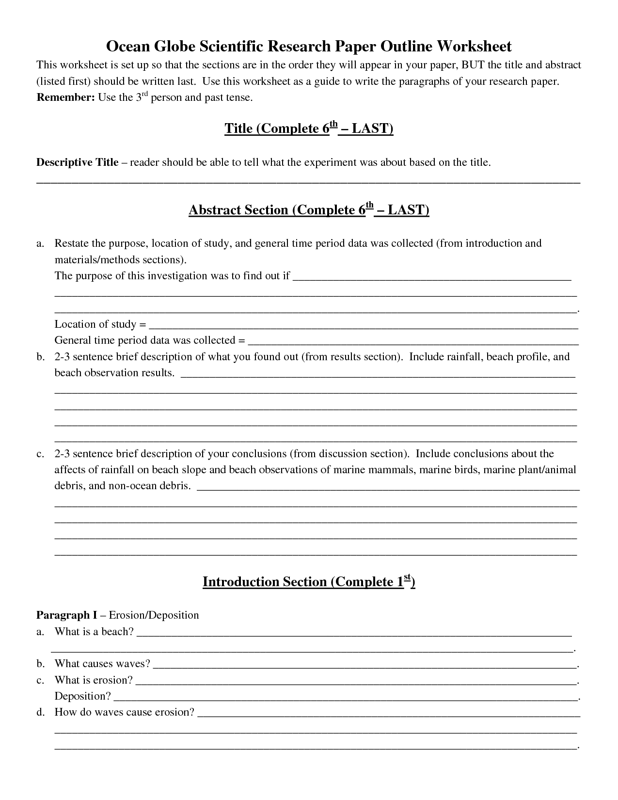 research paper worksheet pdf