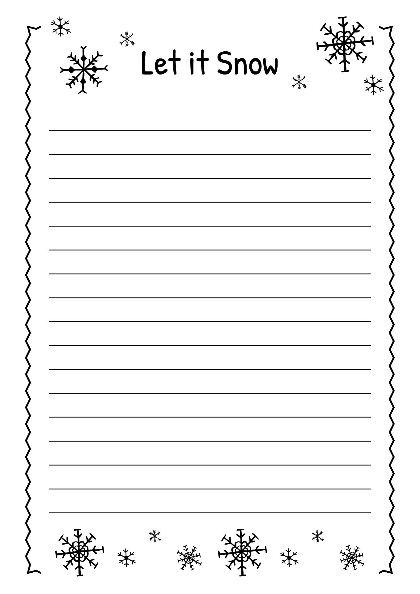 Winter Writing Paper Printable Free