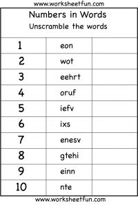 Spelling Number Words Worksheets Image