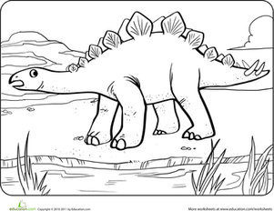 Stegosaurus Dinosaur Worksheet Image