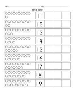 Teens Board Montessori Math Worksheet Image