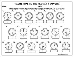 Telling Time to the Nearest Five Minutes Image