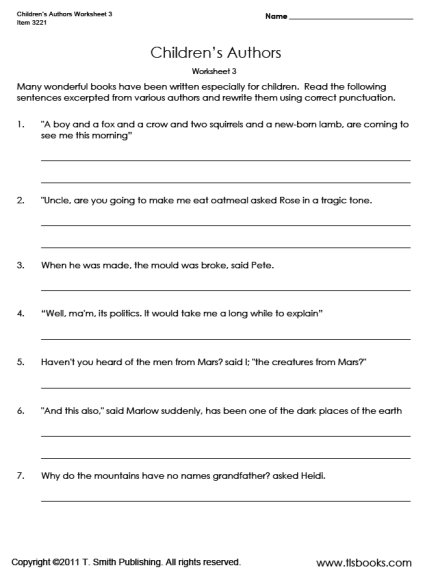 6th Grade Grammar Worksheets
