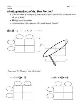 Algebra Tiles Multiplying Binomials Worksheet Image