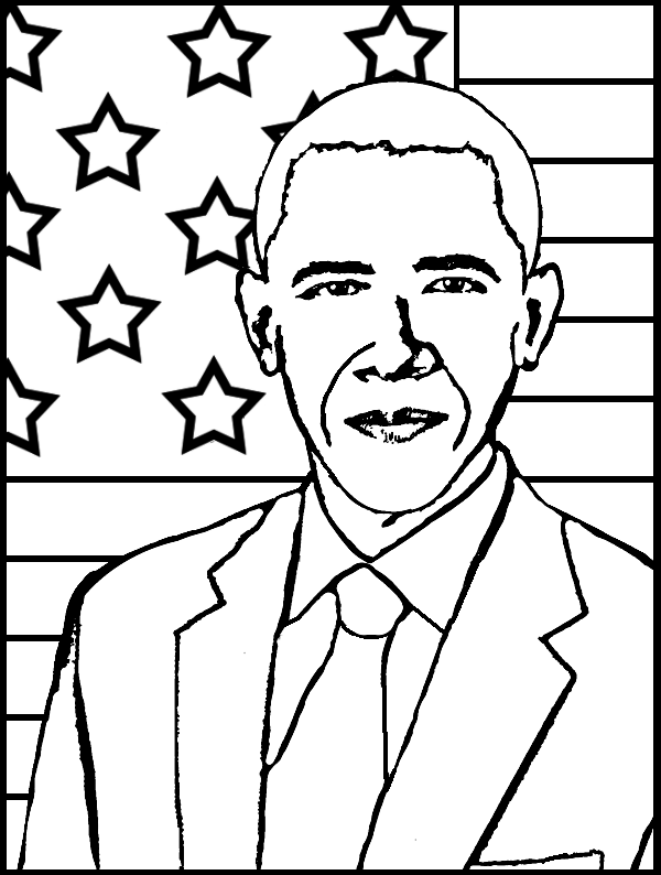 Barack Obama Coloring Pages Printable Image