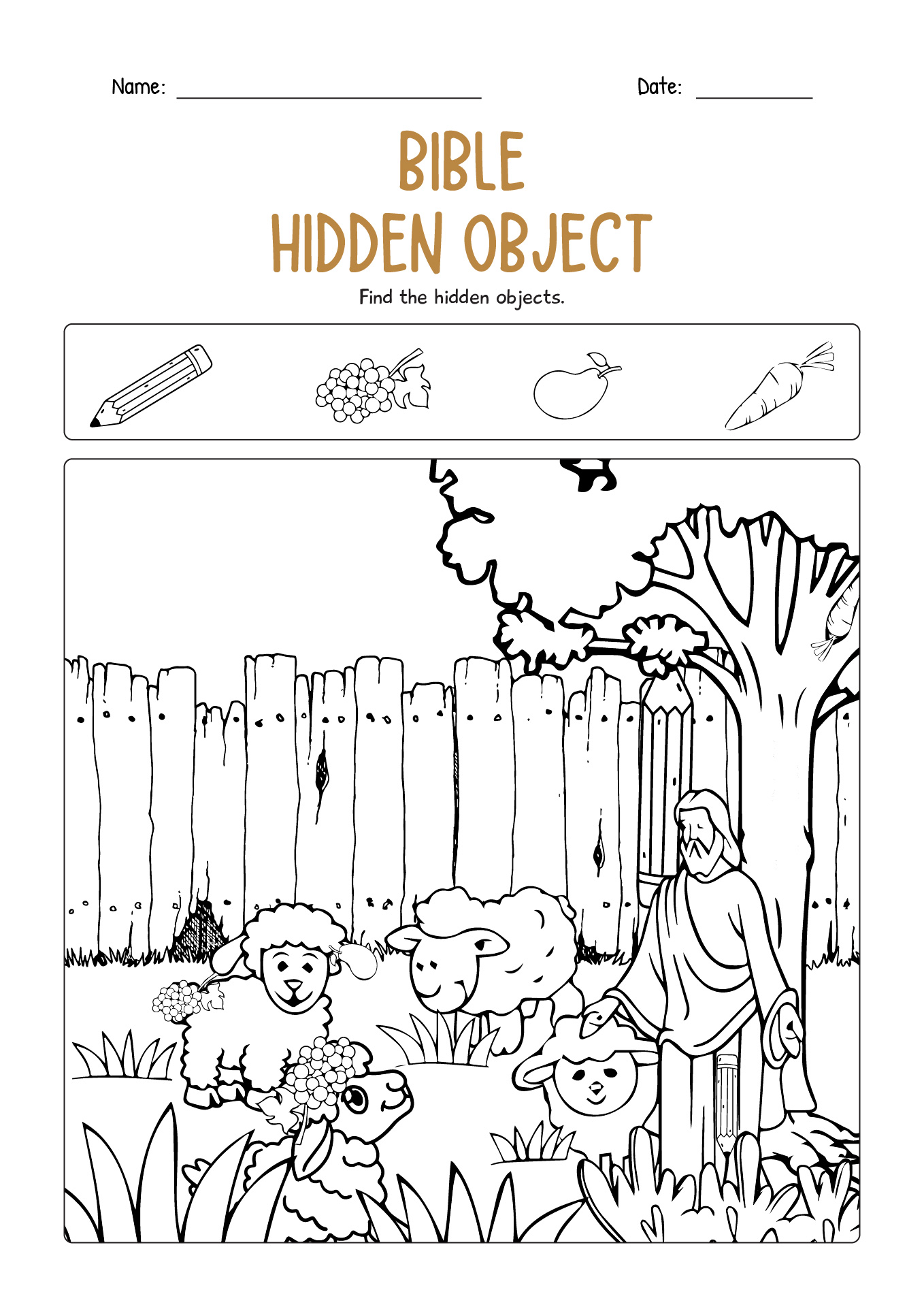 Bible Hidden Object Printables