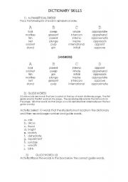 Dictionary Guide Words Worksheet Image