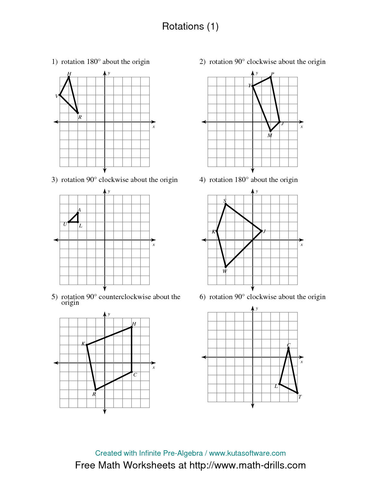 Geometry Rotations Worksheet Answer Key