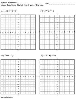 Graph Linear Equations Worksheet Image