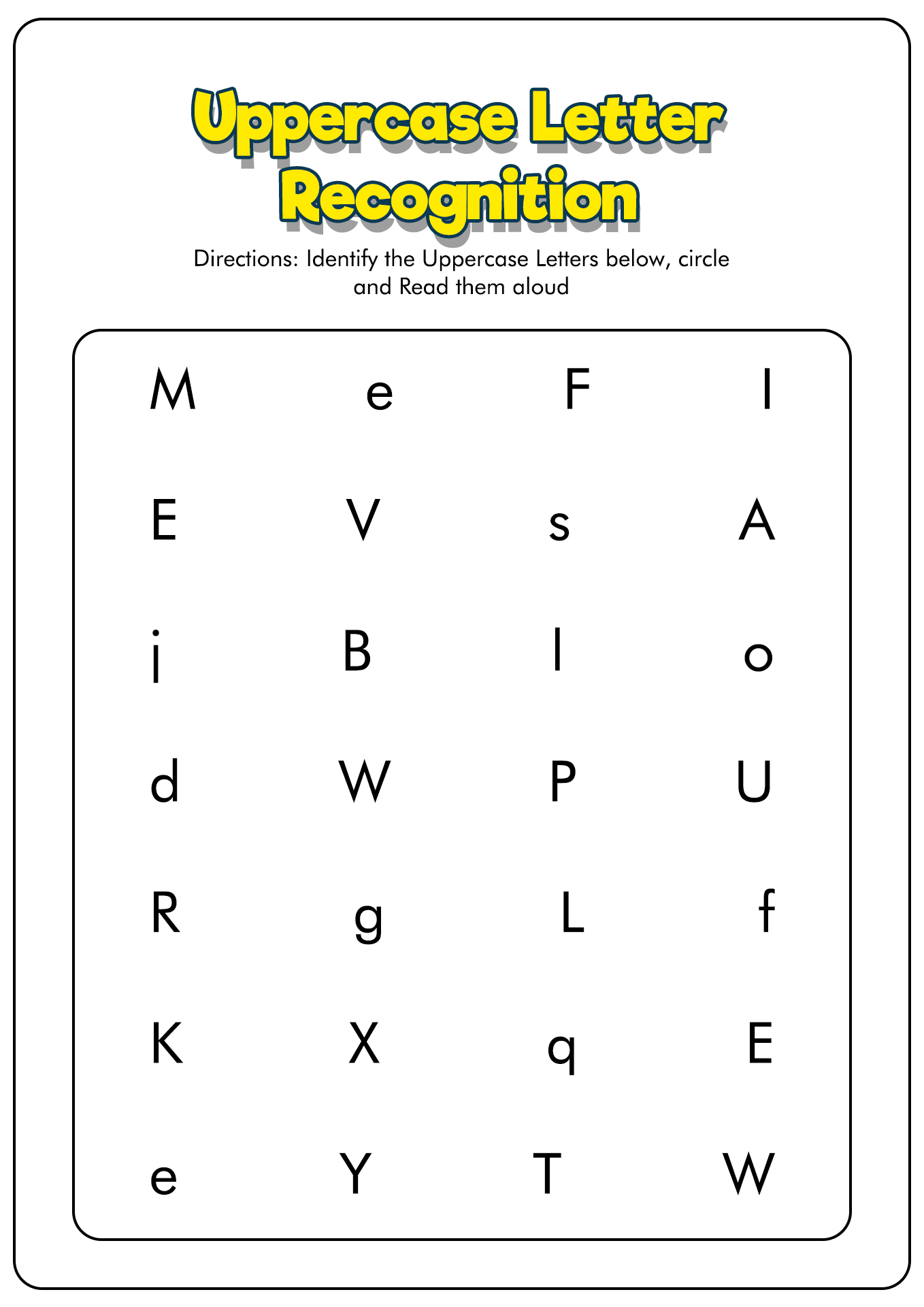 Letter Identification Worksheets Image