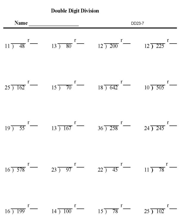 Long Division Math Worksheets Image