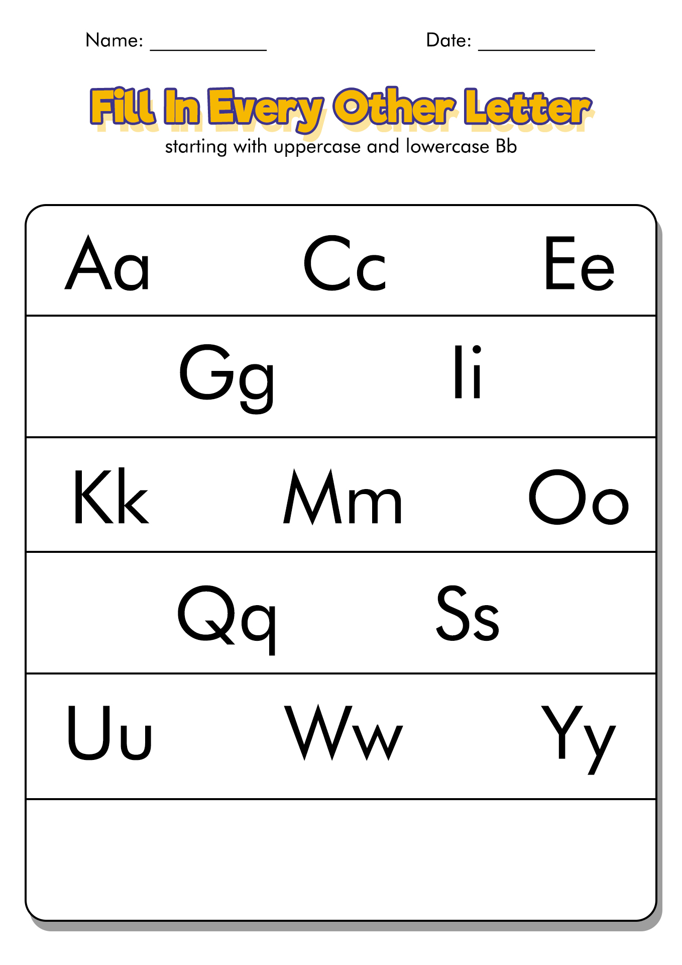 16 Best Images of Letter Recognition Assessment Worksheet - Alphabet ...