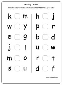 Missing Letters Worksheet Image