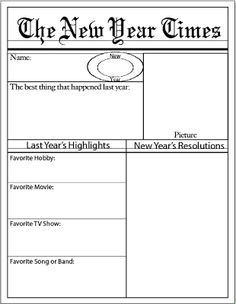 New Year Resolutions Worksheet for Kids Image