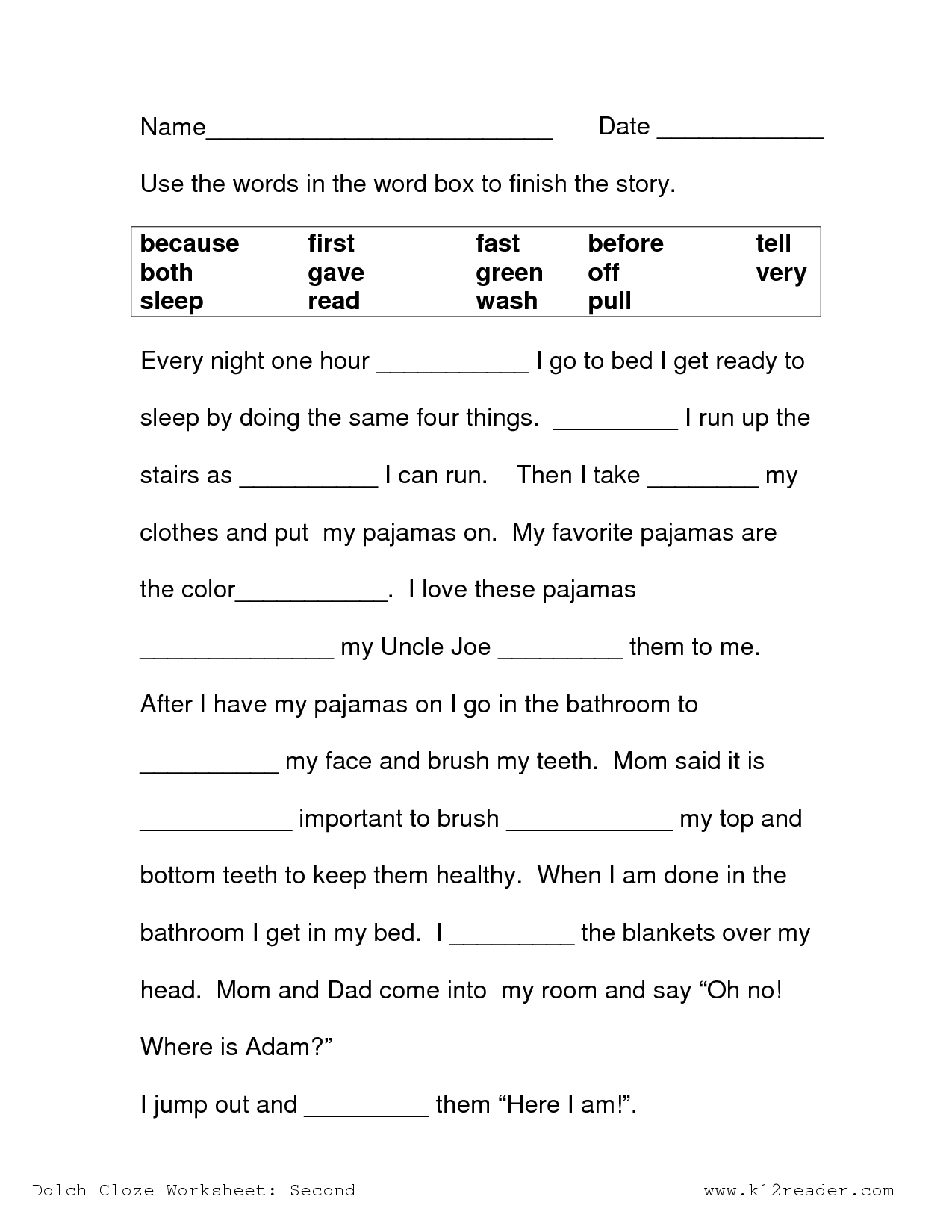Printable 2nd Grade Reading Worksheets