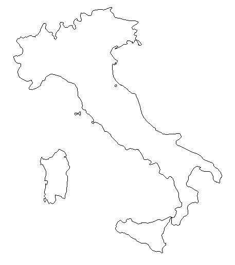 Printable Blank Map Outlines of Italy Image