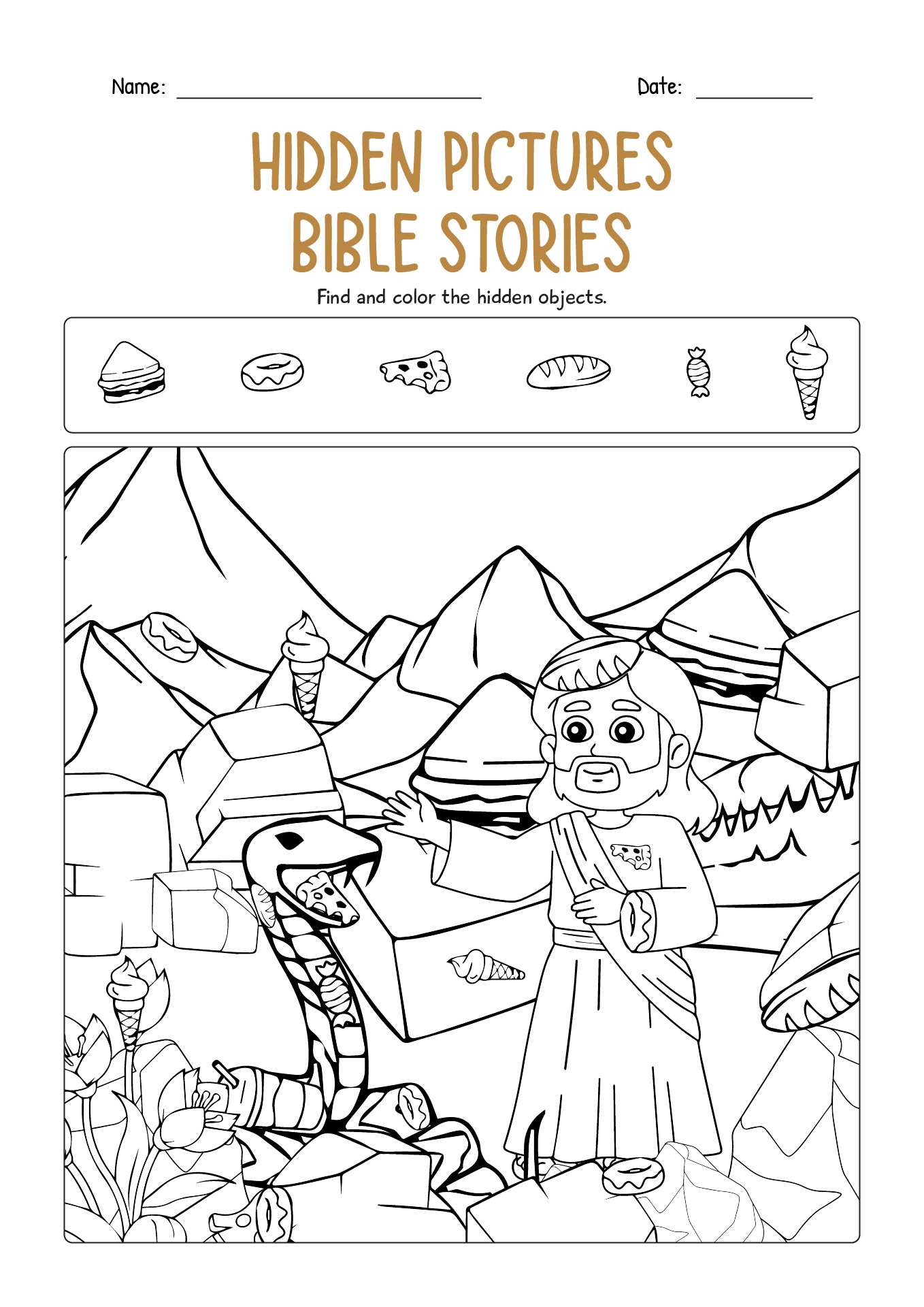 Printable Hidden Pictures Bible Stories