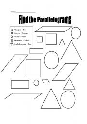 Shape Worksheet Parallelogram