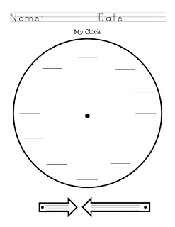 Telling Time Clock Template Image