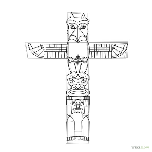 Totem Pole Coloring Image