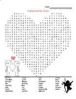 Valentines Day Word Search Image