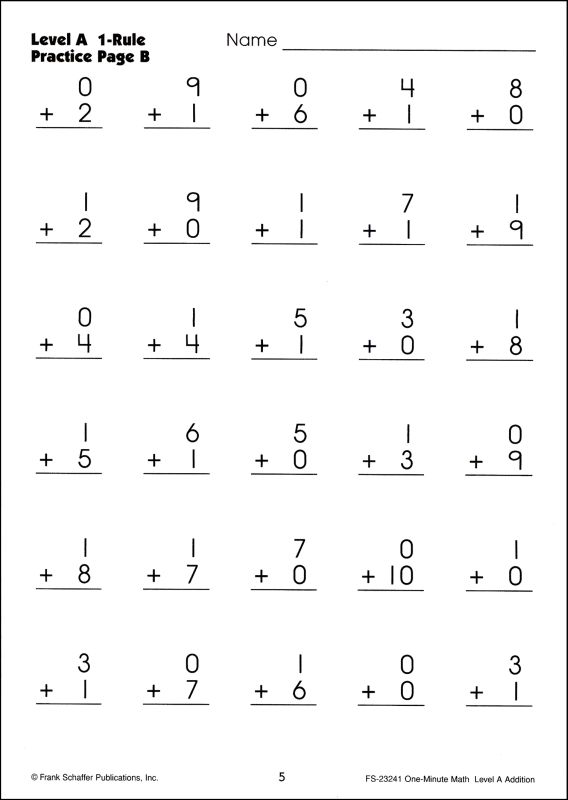 1 Minute Math Drills Addition Image