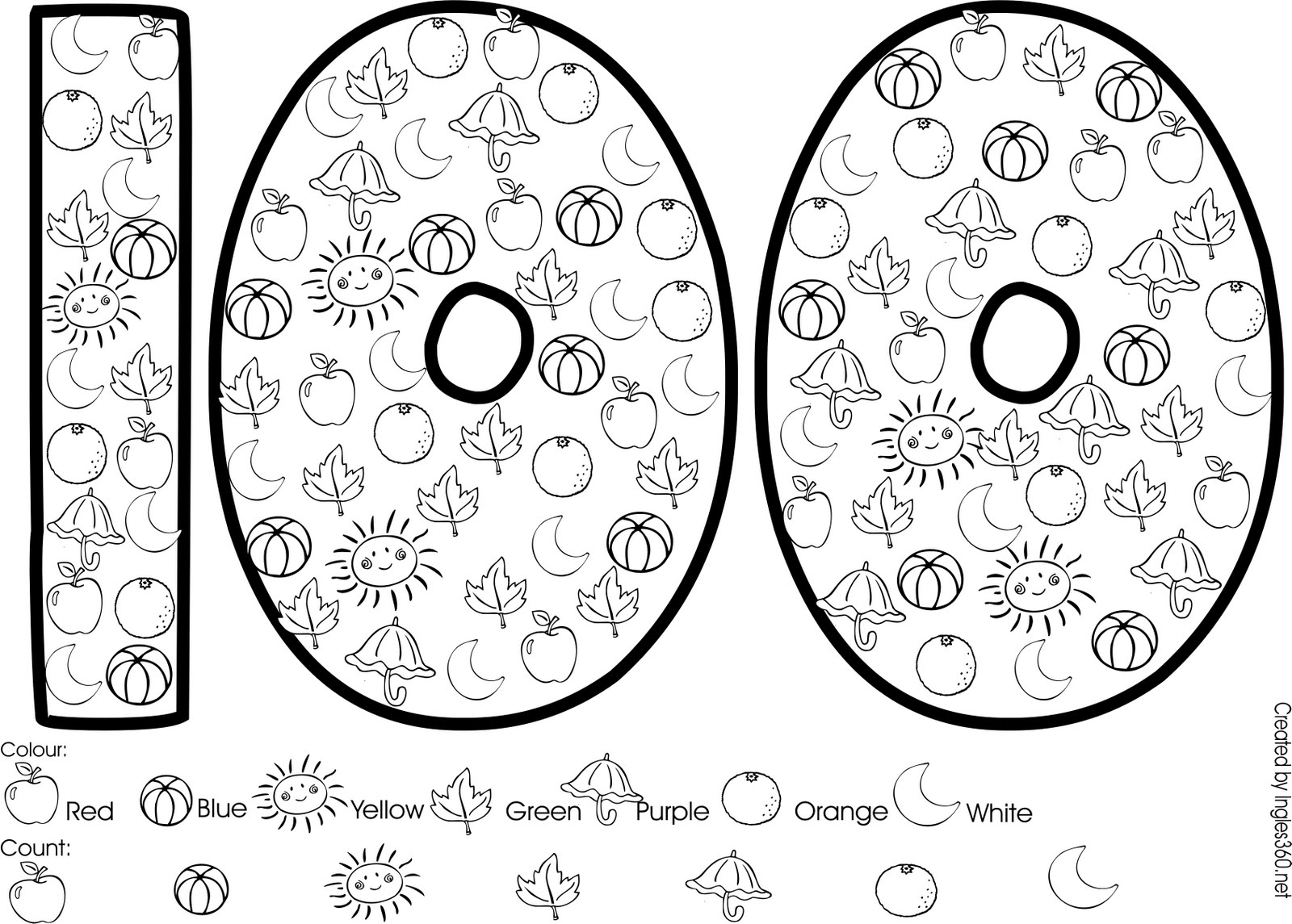 100 Days School Coloring Pages Image