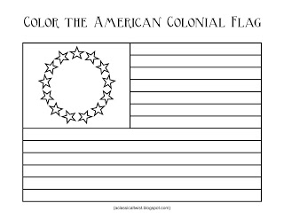 13 Colonies Flag Coloring Page Image