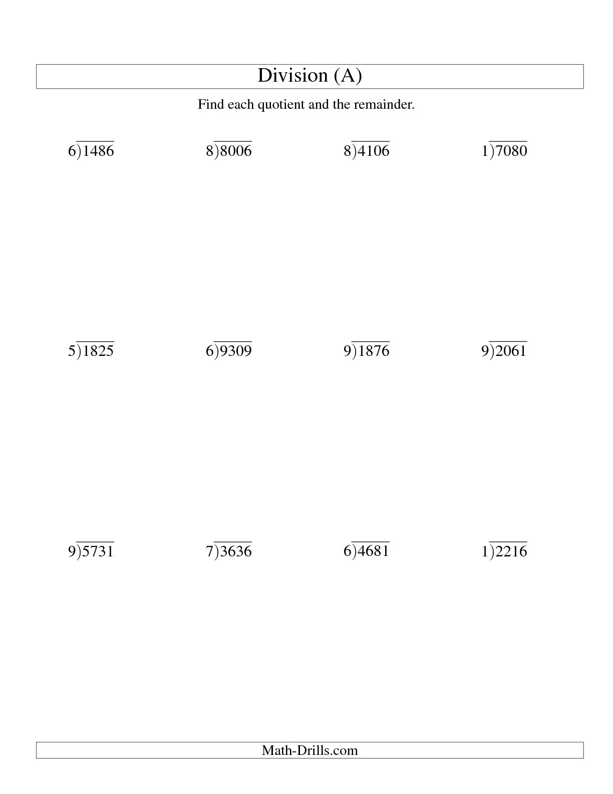 2-Digit Long Division Worksheets