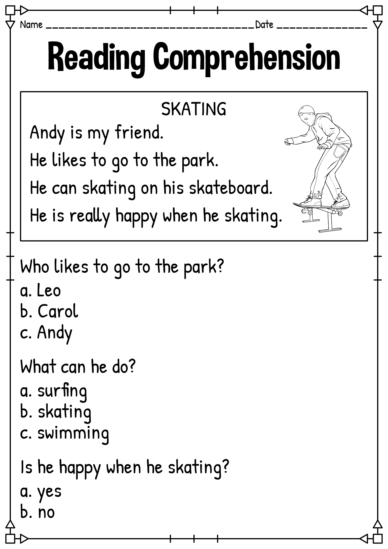 2nd Grade Reading Worksheets Image