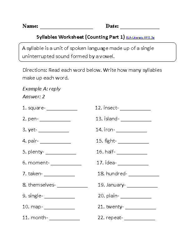 4th Grade Phonics Worksheets Image