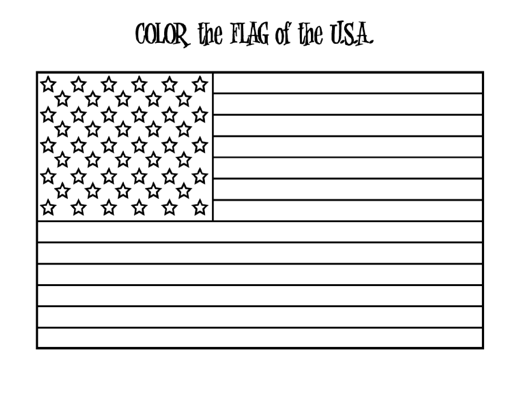 American Flag Coloring Page Image