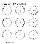Blank Clocks Telling Time Worksheets Image