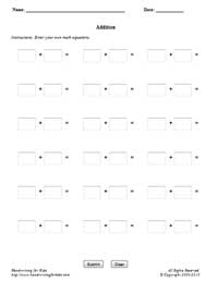 Blank Math Addition Worksheets Image