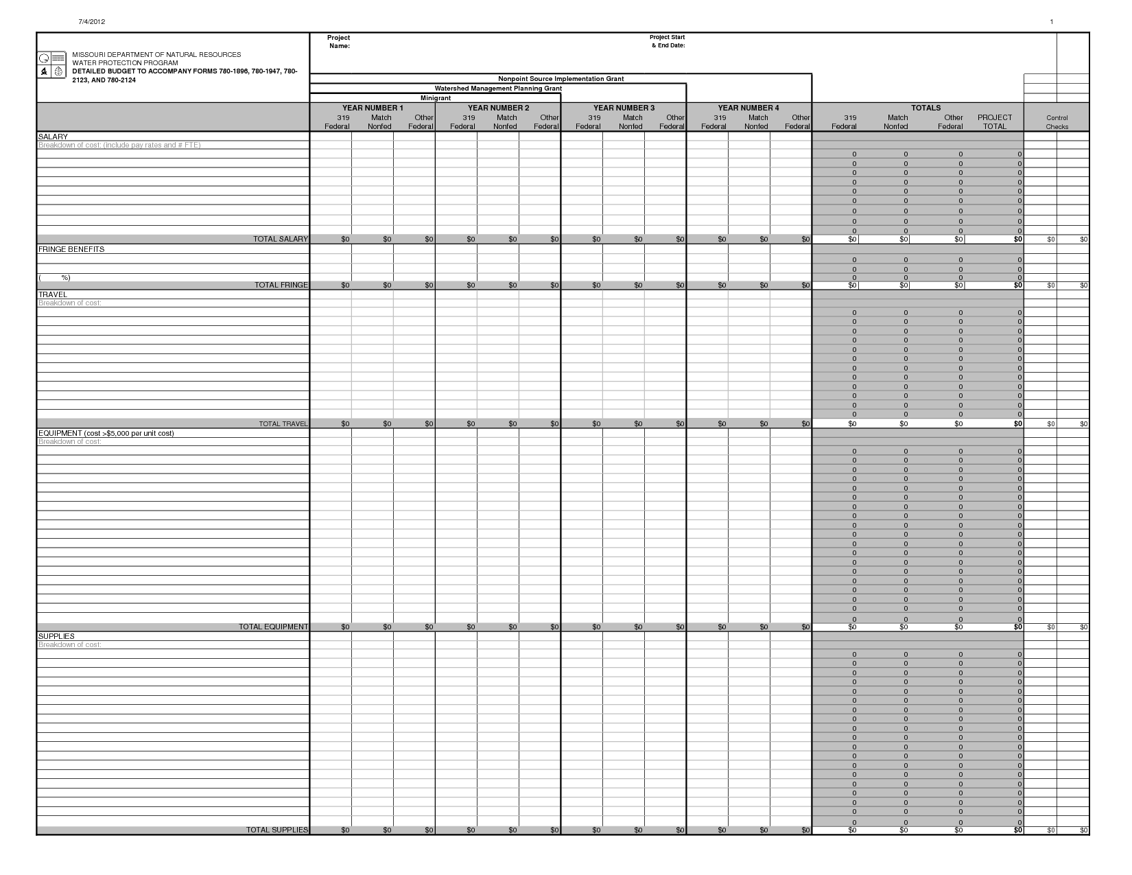 Blank Worksheet Budget Sheet Image