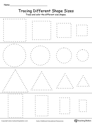 Circle Square Rectangle Triangle Trace Worksheet Image
