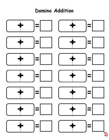 Domino Math Worksheets Image