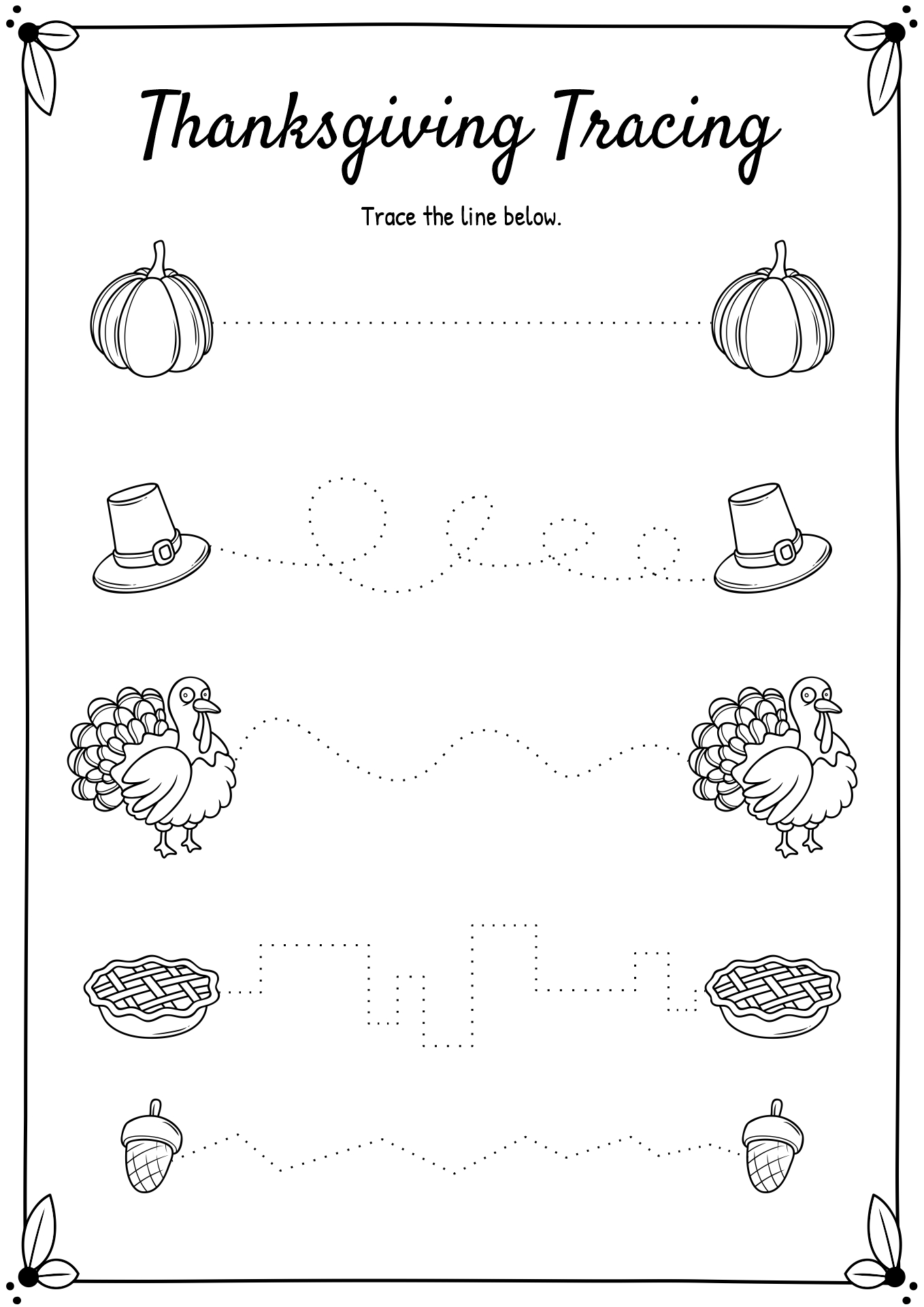 Free Printable Thanksgiving Worksheets Kindergarten